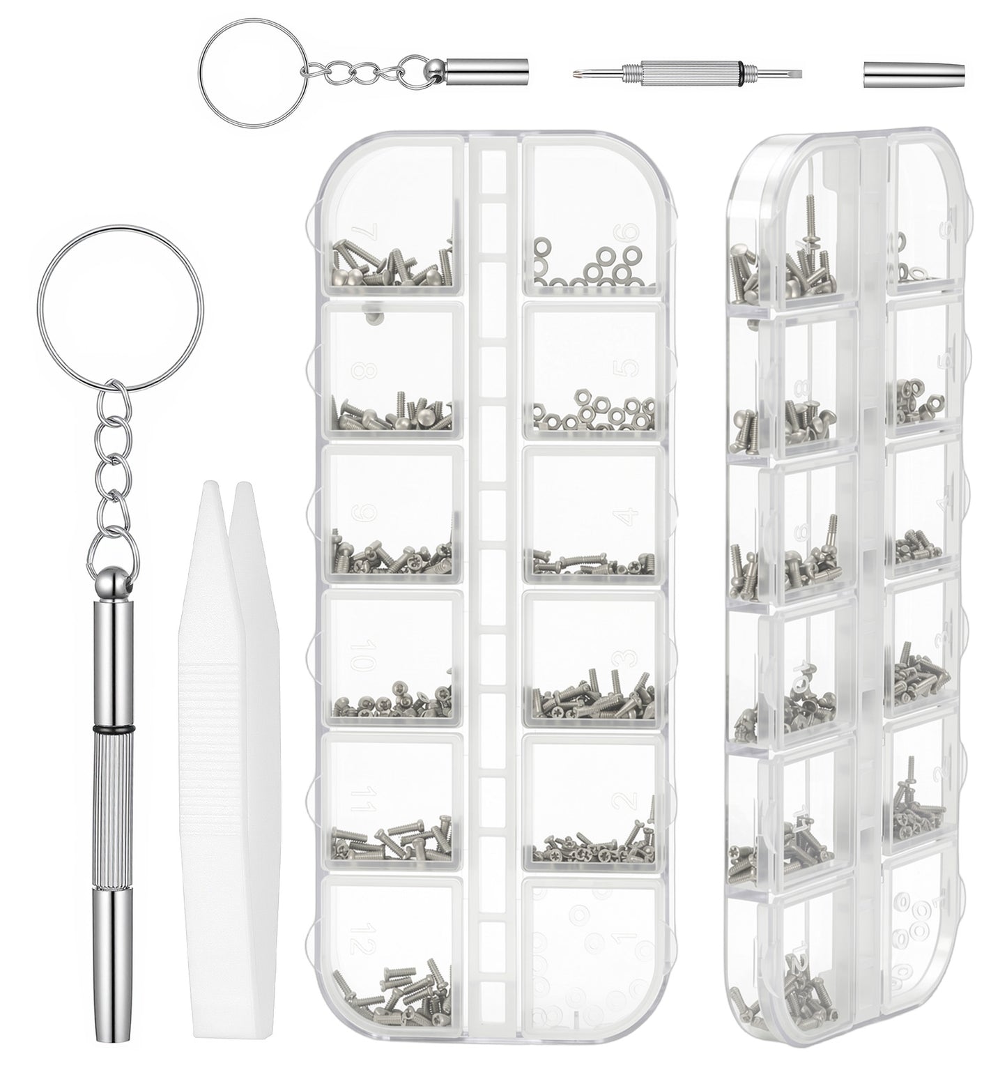 300Pcs Glasses Repair Kit mit Screwdriver and Tweezers for Glasses