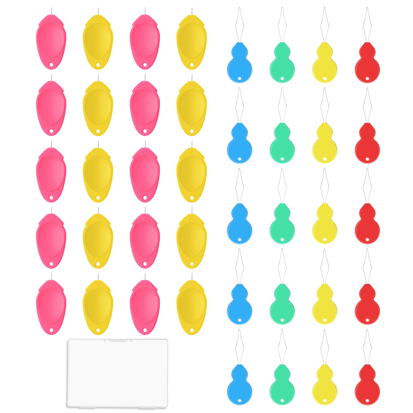 Oruola 40pcs Sewing Needle Threader,Needle Threaders Hand Sewing with Clear Box,20 Gourd Shaped Sewing Machine Needle Threaders and 20 Simple Needle Threader for Needle Work,Sewing Machine,Embroidery