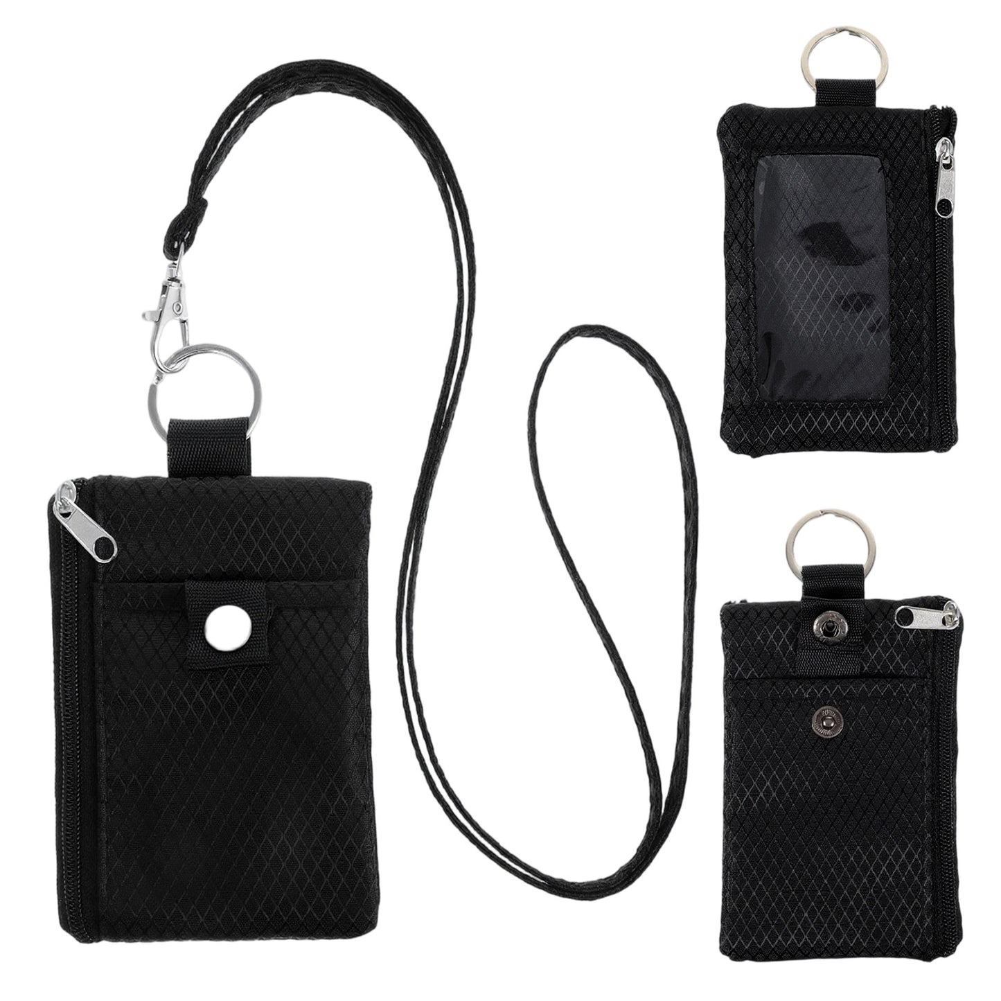 guduling Neck Wallet, Waterproof Neck Wallet for Travel, Anti-Rfid Neck Pouches, Multifunctional Card Holder With ID Window for Cards, Cash, Key, Coin (Black)