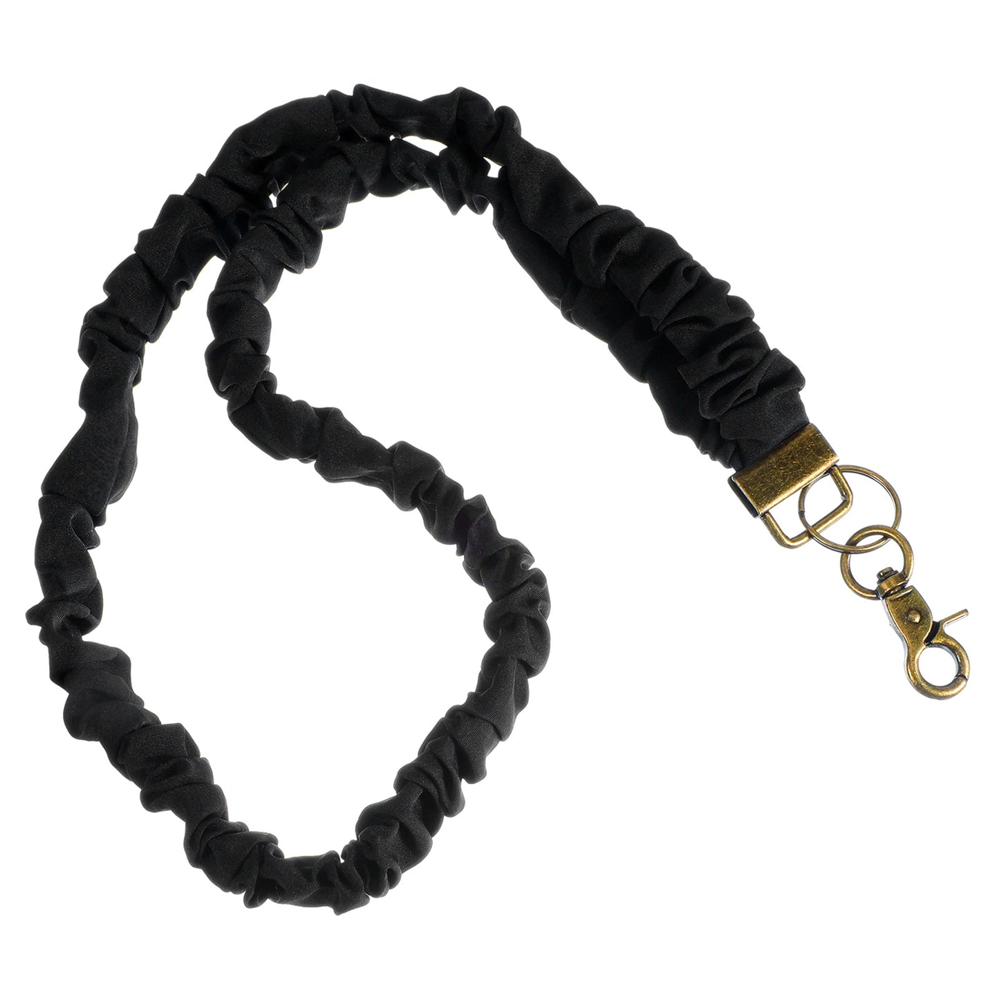 Elegaperma 2Pcs Scrunchie Lanyards, Black Elastic Polyester Retractable Scrunch Lanyard Teacher, Stretchy Stretchy Teacher Lanyard with Zinc Alloy Clip for Keys, ID Badges, Schools, Offices, Hospitals