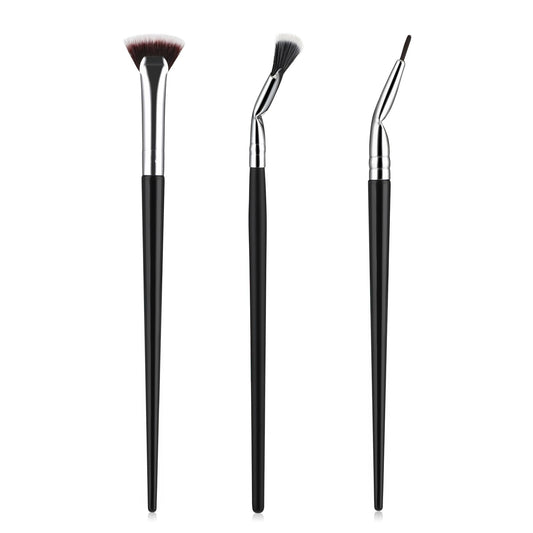 Oruola 3pcs Eyeliner Brush,Lash Comb,Mascara Brush,Folding Angle Mascara Fan Brush for Lashes,Short Hair Flat Fan Mascara Brush,Folding Angle Eyeliner Brushes Fine Point,For Natural Eye Makeup