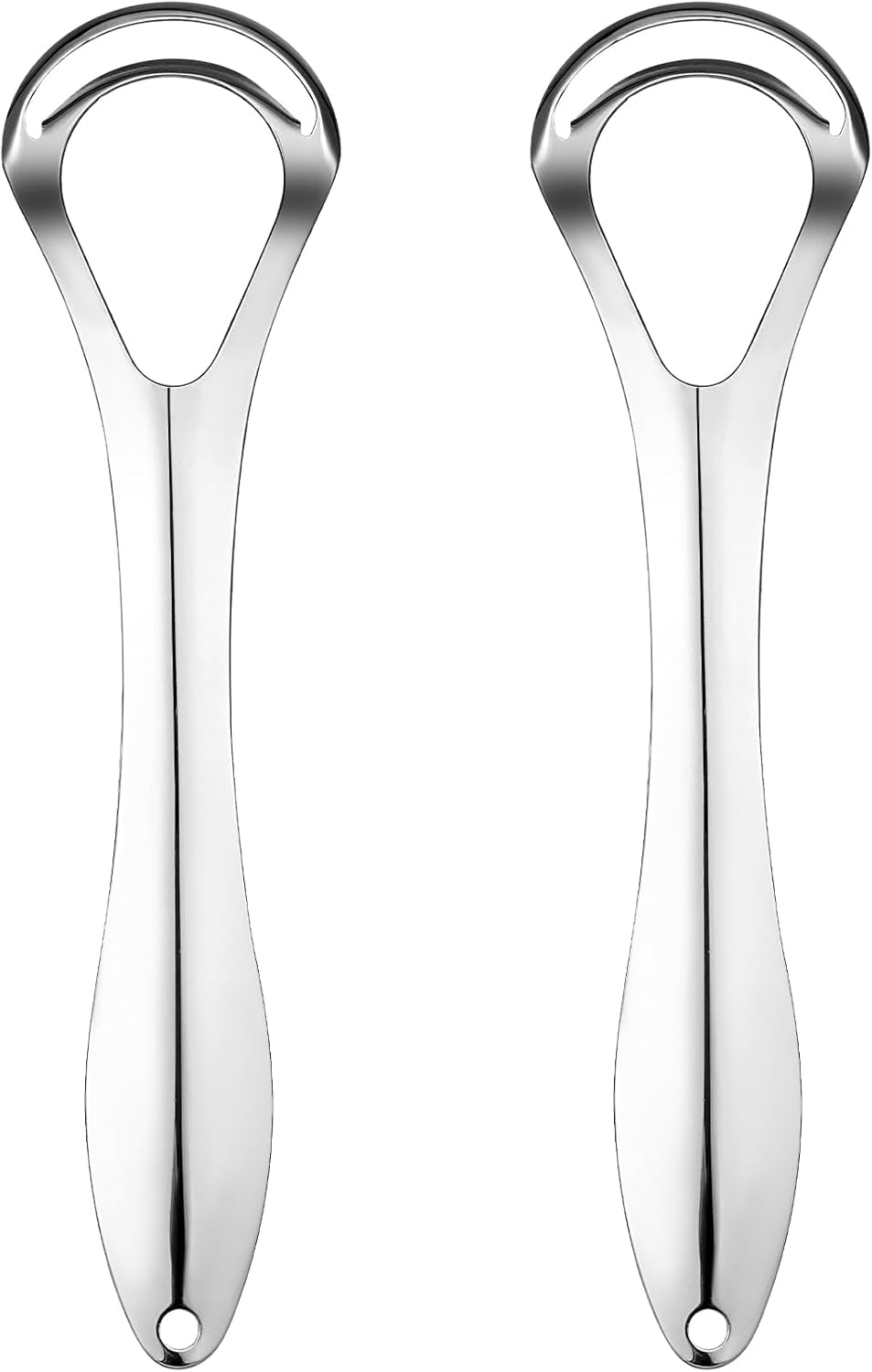 2 Pcs Stainless Steel Tongue Scraper for Adults, Metal Tongue Scraper for Adults, Dual Scraping Design Tongue Scrubber, Mouth Scraper for Deep Clean, Bad Breath Gone and Help Improve Oral Hygiene