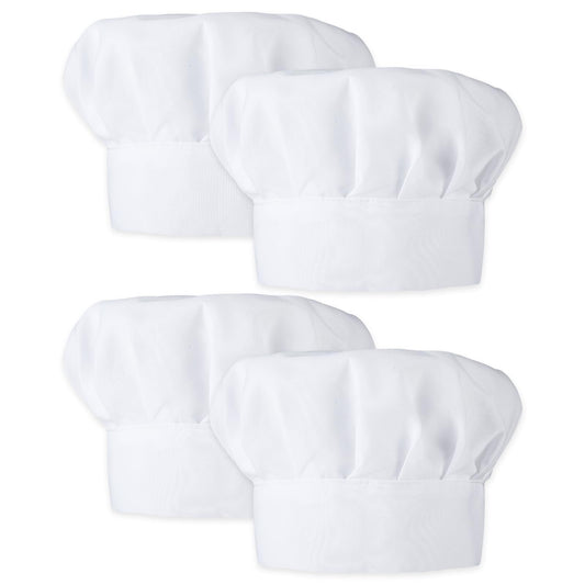 oruola 4 Pack Kids Chef Hat,Adjustable Elastic White Chef Hats for Kids,Cotton Polyester Cooking Caps for Children,19.68-21.26 Inches,Chef Hat Perfect for Baking,Cooking Parties,Art Classes,and More