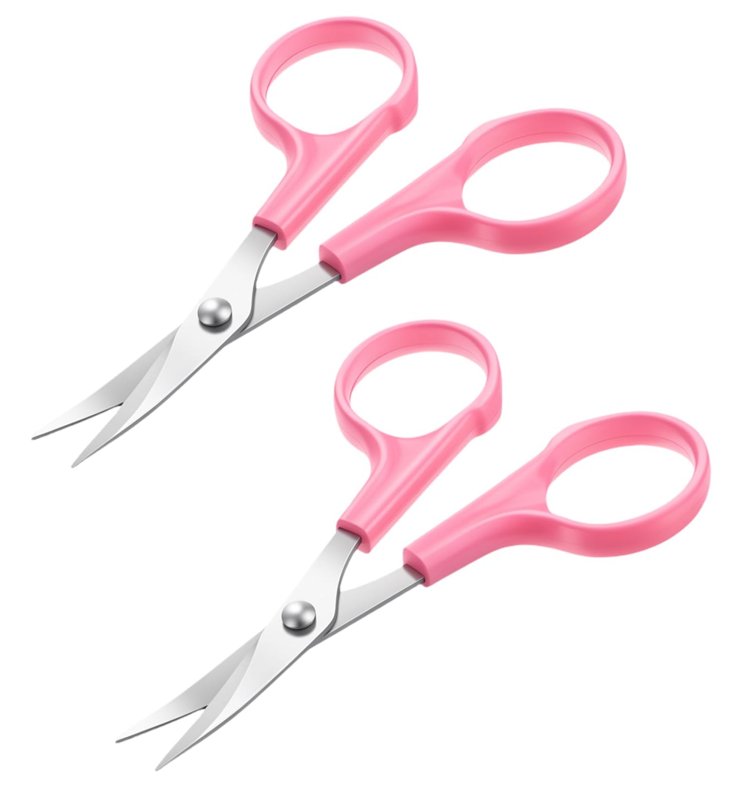 2 Pack Curved Scissors, Stainless Steel Sharp Embroidery Scissors for Sewing Craft
