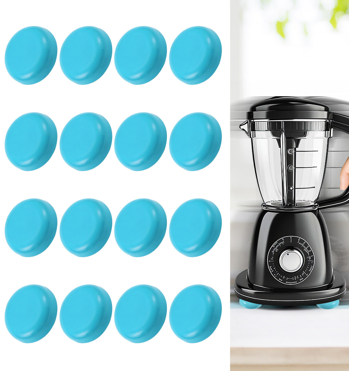 16 Pcs Kitchen Appliance Sliders,Blue Appliance Sliders for Countertop