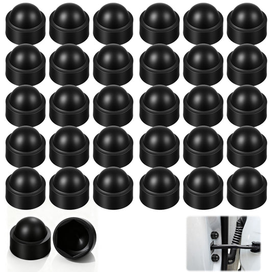 Classicseali 30pcs 17MM Wheel Nut Covers, M10 Black Plastic Nut and Bolt, Wheel Nut Covers 17mm, Black Screw Caps for Bolts Hex Hexagon Screws