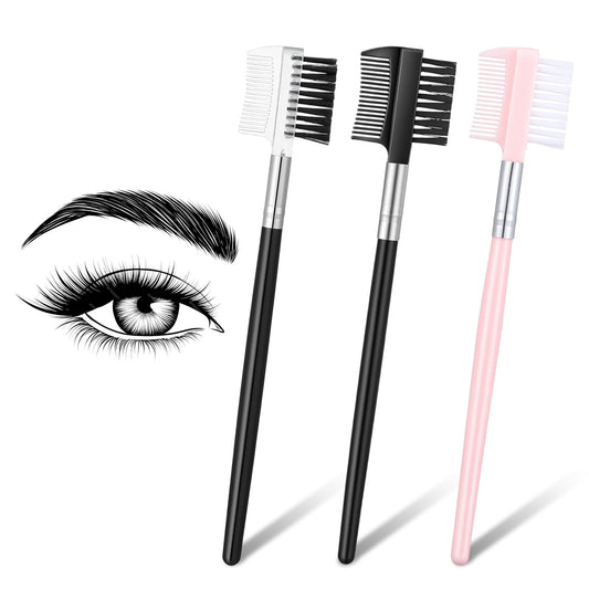 Classicseali 3pcs Eyelash Comb Separator, Eyebrow Comb for Women, Dual-Head Eyebrow Brush and Combs for Eliminating Mascara Clumps, Grooming Shaping Brow, Separating Lashes, Eyelashes Extension