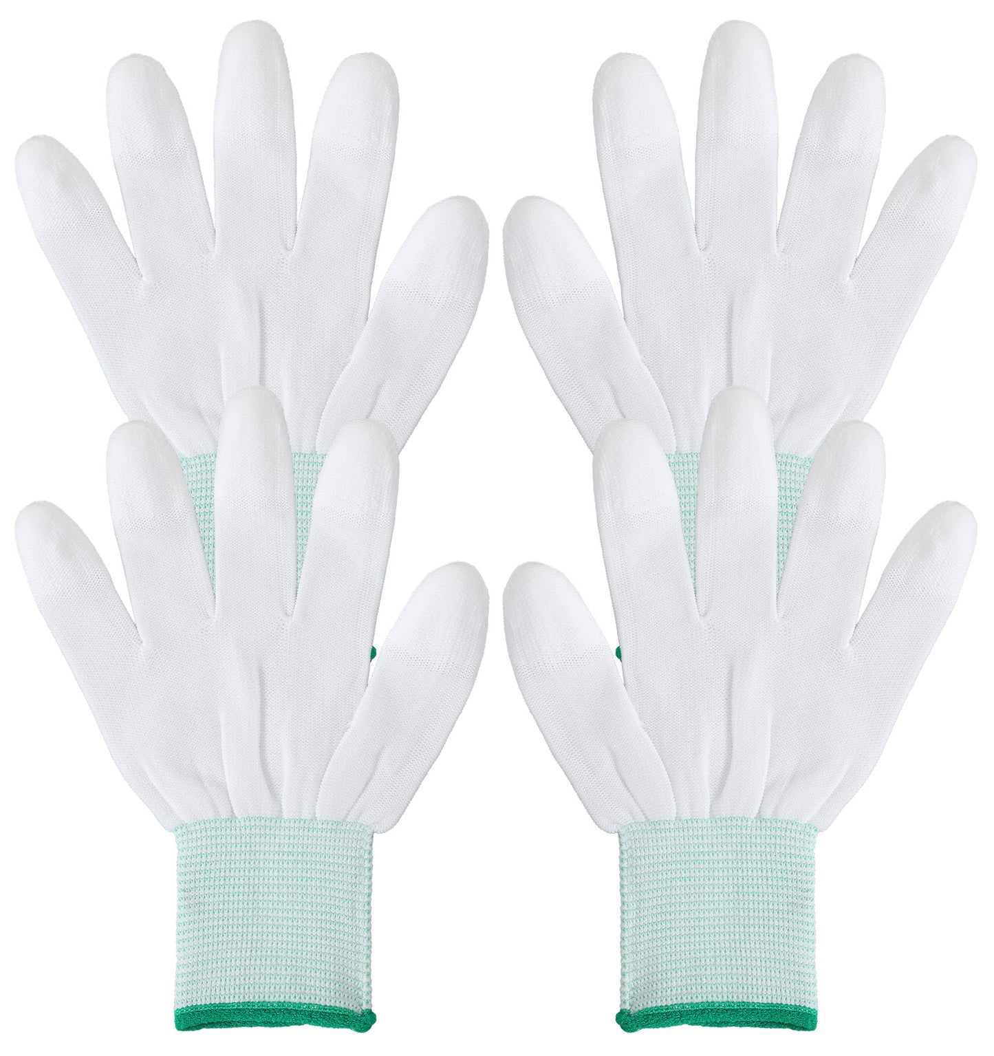 ValueBargain Quilting Gloves, 4Pair Sewing Gloves Lightweight Nylon Glove for Sewing Quilters (White)