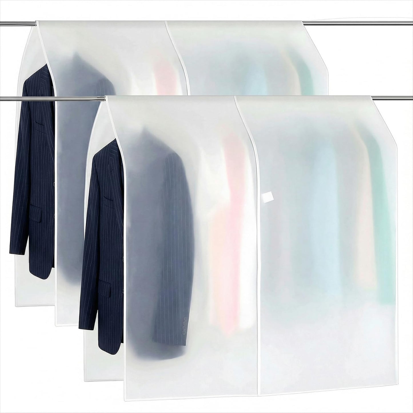 Guduling 2 Pcs Garment Rack Cover,Resistant Clothing Rack Cover,Clear Covers for Clothes Rackfor Closet Storage, Relocation Protection & Wardrobe Organization (110 X 110cm)