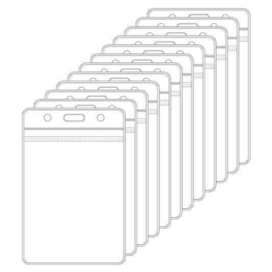 Oruola 20 Pack Vertical ID Card Badge Holder,Plastic Name Tags Holders,Waterproof Clear PVC Card Sleeve,Heavy Duty Card Protector Pouch with Resealable Zip,Clear Badge Holder 2.76 x 3.74 in