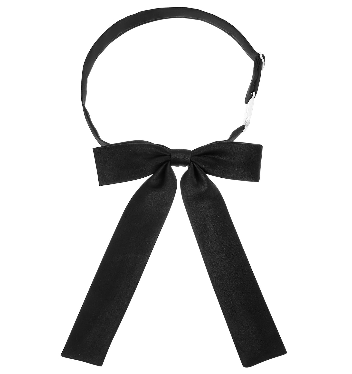 Heasy Ladies/Girls' Bow, Pre Tie Adjustable Bow Solid Color Polyester Bow School Uniform Shirt