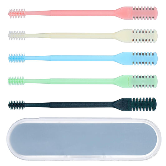 Classicseali 5PCS Nasal Hair Cutter, 2-in-1 Nose Hair Trimmer Manual with Cleaning Brush, Upgraded Version 360° Rotating Nasal Hairs Trimmer for Women, Double-Sided Unisex, 5 Colors