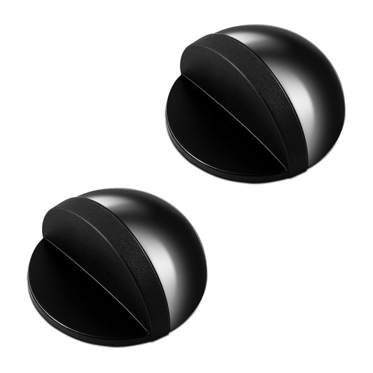 Classicseali 2PCS Adhesive Door Stop,Self Adhesive Door Stopper Punch-Free Anti-Collision, Stainless Steel Hemispherical No Drill Door Stopper, Suitable for Living Room, Bedroom, Office, Black