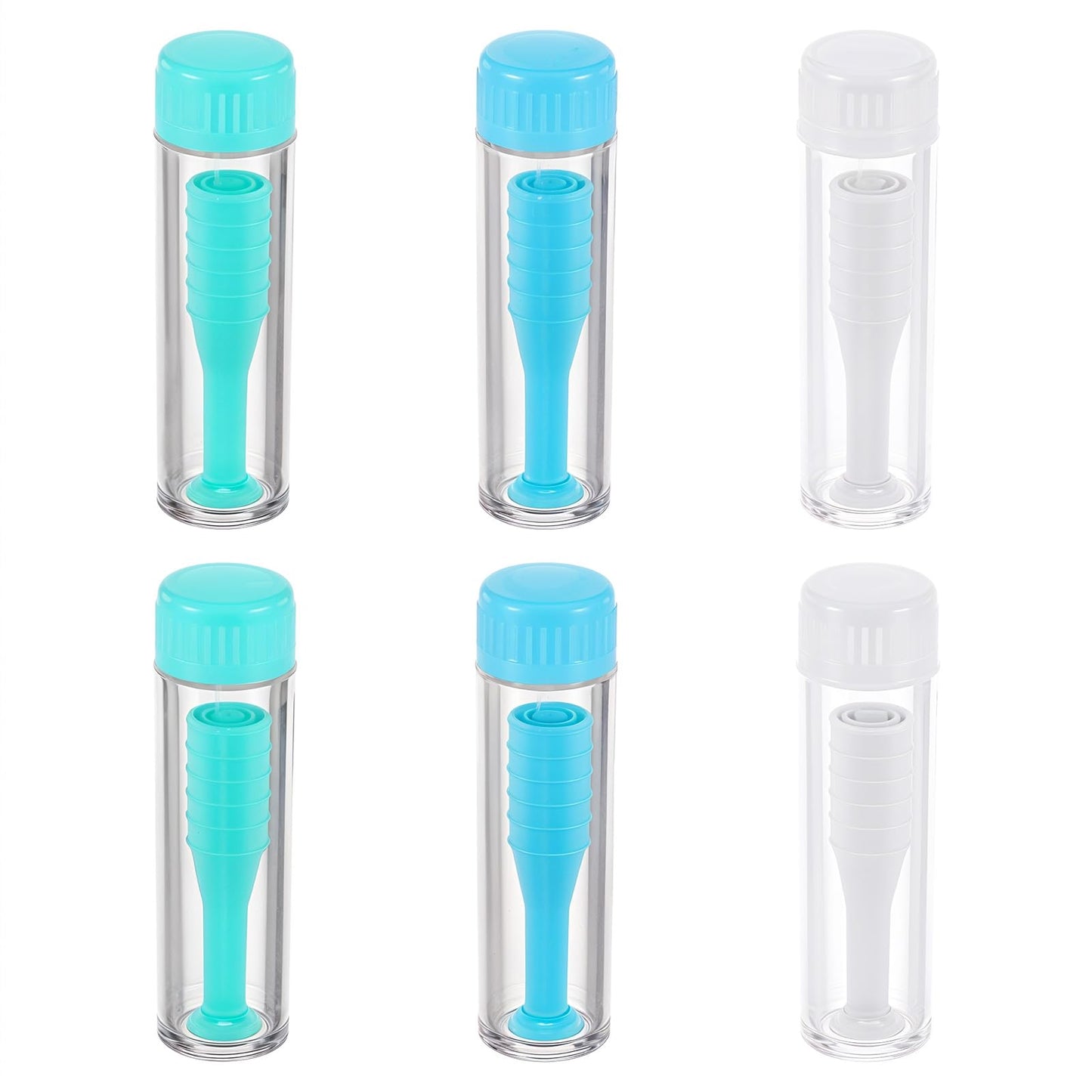 Classicseali 6 Pack Contact Lens Remover Tool,Contact Lens Applicator Tool for Hard and Soft Lenses,Silicone Eye Contact Lens Plunger Suction Cup,Hard Contact Lens Remover,White/Green/Blue