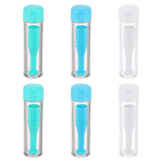 Classicseali 6 Pack Contact Lens Remover Tool,Contact Lens Applicator Tool for Hard and Soft Lenses,Silicone Eye Contact Lens Plunger Suction Cup,Hard Contact Lens Remover,White/Green/Blue