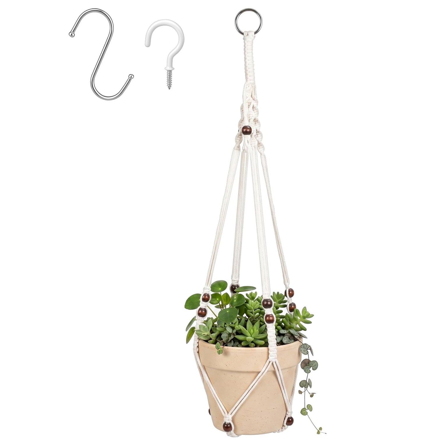 Large Macrame Plant Hanger, Outdoor Macrame Plant Hanger Weather Resistant