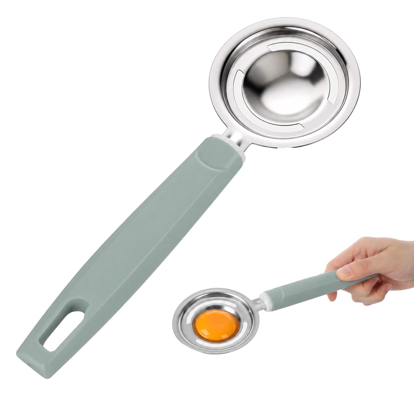 Elegaperma 20.5 x 7.4 x 1.8 cm Egg Separator, Stainless Steel Egg Separator, Egg Separator with Handles, Westmark Egg Yolk Separator for Kitchen, Household, Hotel, Restaurant