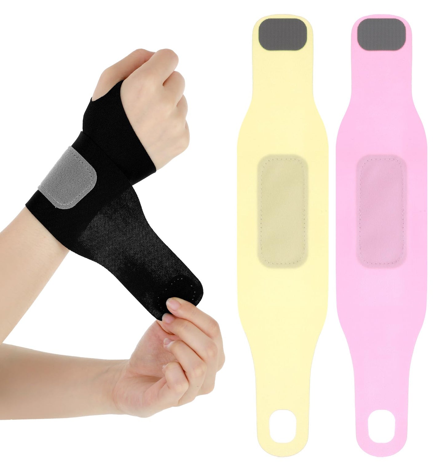 ValueBargain Tennis Wrist Support, 3 Pack Hand Brace Wrist Brace Right Hand with Convenient Hook and Loop Strap for Sports, Tennis, Football, Crochet (Multi-colored)