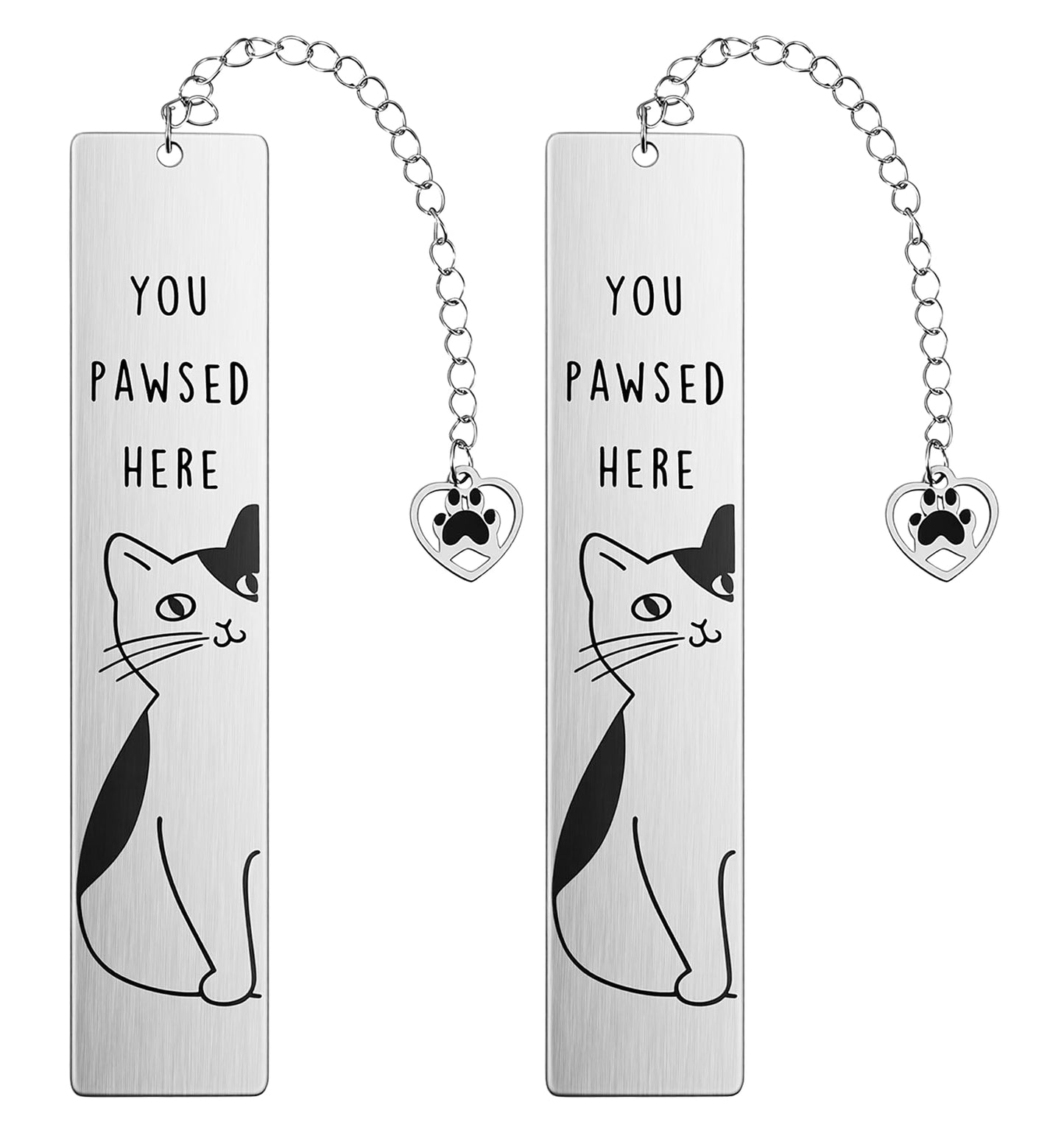 2 Pcs Cat Bookmark, Metal Bookmarks Cute Cat Book Marks for Reading Women, Funny Aesthetics Animal Books Accessories for Adults Student, Perfect Gift for Cats & Reading Lovers