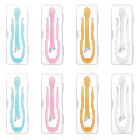 oruola 8pcs Contact Lenses Applicator,Soft Contact Lens Inserter Remover,Portable Contact Lens Remover Suction Holder Inserter Tool with Tweezers & Storage Case for Soft Lenses-White,Pink,Blue,Orange
