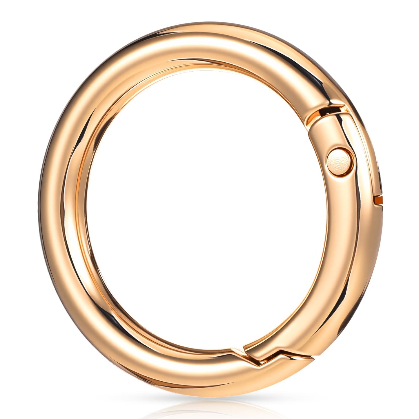 Gold Carabiner Clip, Gold Clip On Keychain, Purse Ring, Heavy Duty Metal Trigger Carabiners Clips, Round Carabiner (20 Pack Golden)