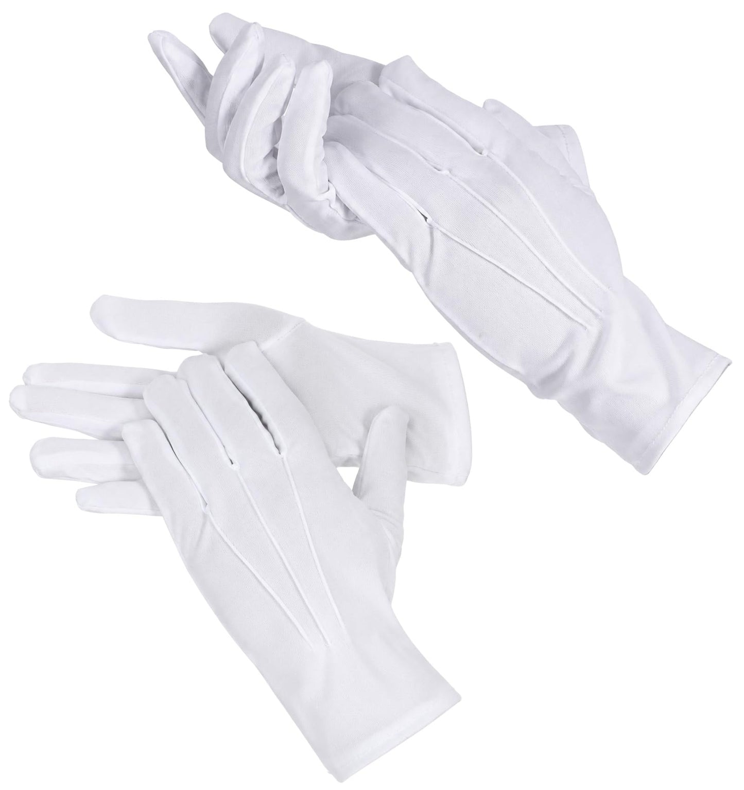 2 Pairs White Gloves for Handling Wedding Dress, White Gloves Men & Women