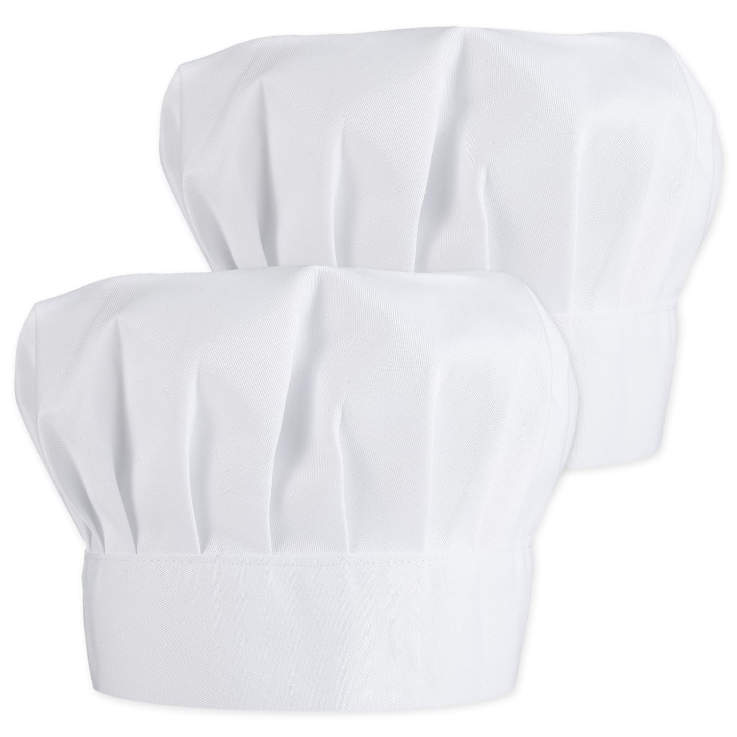 Elegaperma 2 Pack White Chef Hat,Adjustable Chef's Hat for Adult,Unisex Kitchen Uniform Cap,Cotton Bakers Hats Chef Accessories for Men Women Kids,Fit for Head Circumference Size 58-60 cm/22.8-23.6 in