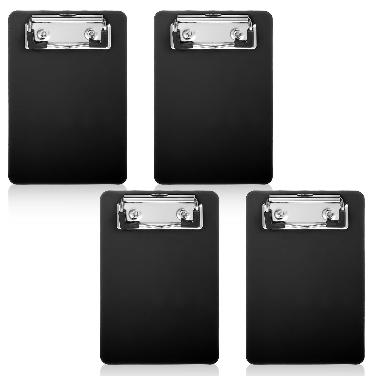 Oruola 4pcs Small Clipboard,Black Clipboard,A6 Mini Clipboards,Small Clipboards 4 x6 in,Plastic Clipboard for Classrooms, Offices, Restaurants, Doctor Offices, Hotel