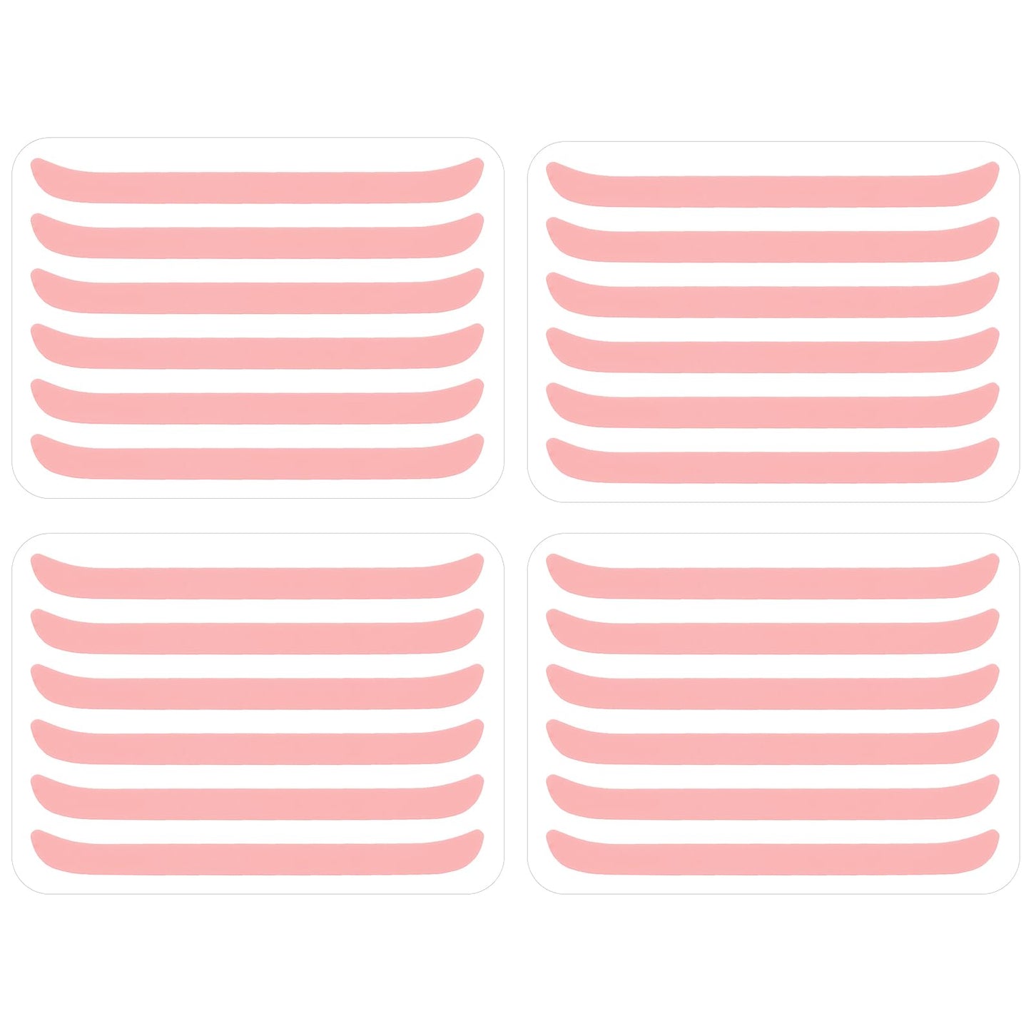 Classicseali Pack of 48 Lash Lifting Pads, Self-Adhesive, Eyelash Lifting Pads, Reusable Soft Eyelash Lifting Band, Silicone Perm Band for Eyelash Lifting, Compensator (Pink)