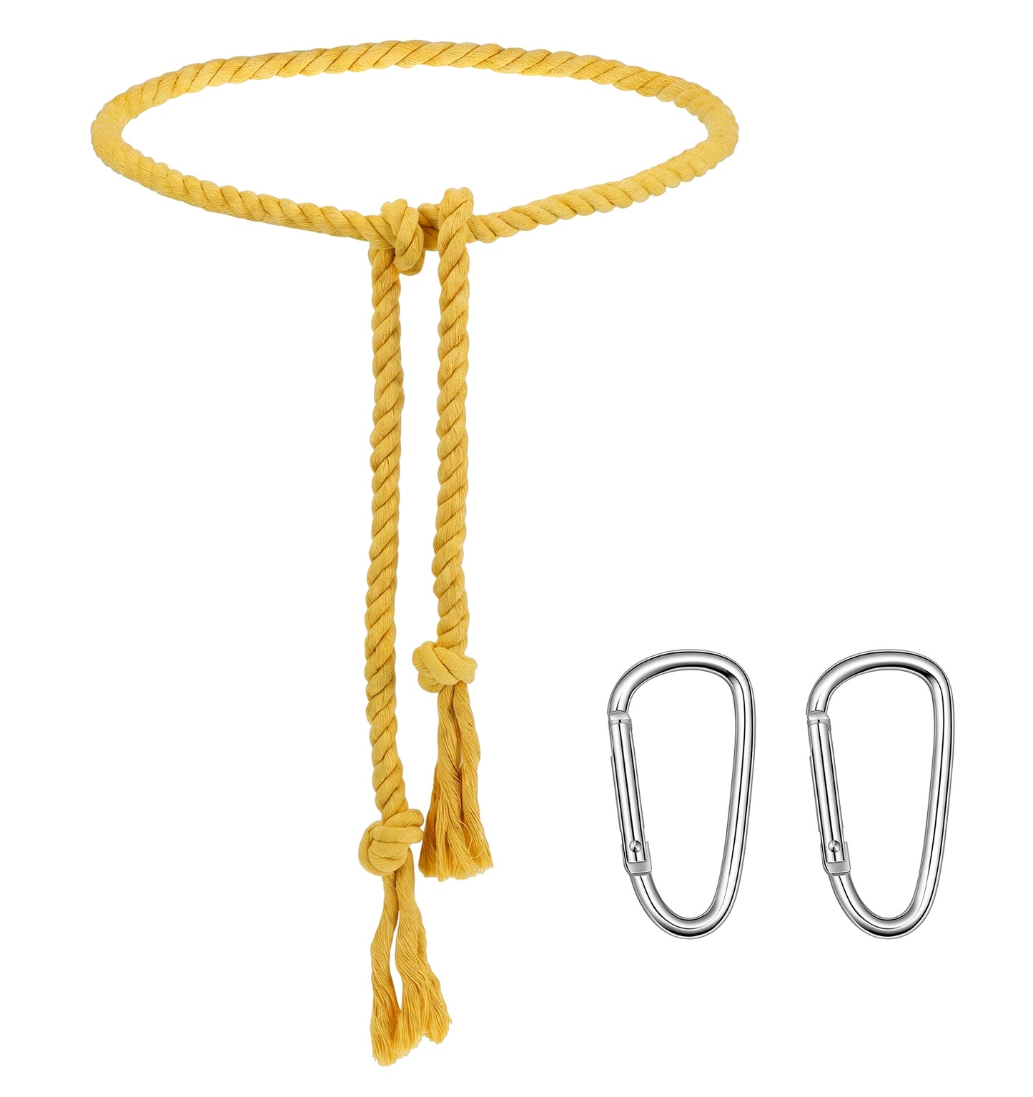Thrymme Gold Rope Belt, 98 Inch Rope Belt for Women Adjustable Cotton Braided Waist Belts for Dress Robe