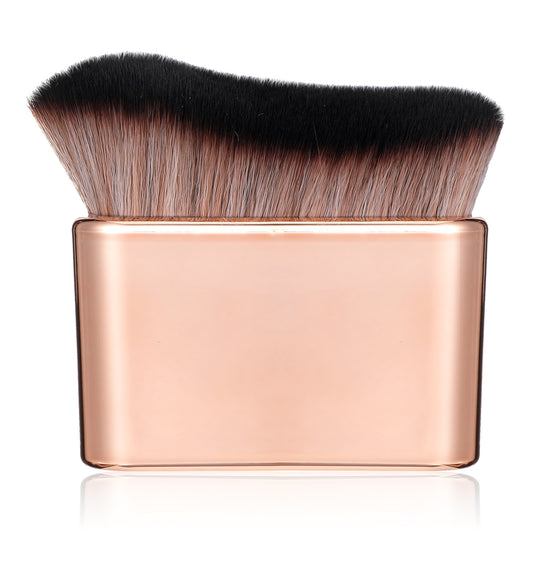 Body Make Up Brush, for Self Tanner - Soft Kabuki Face Makeup, Portable Dual-Use Cosmetic Brush for Legs, Foundation & Tanning Application (Rose Gold)