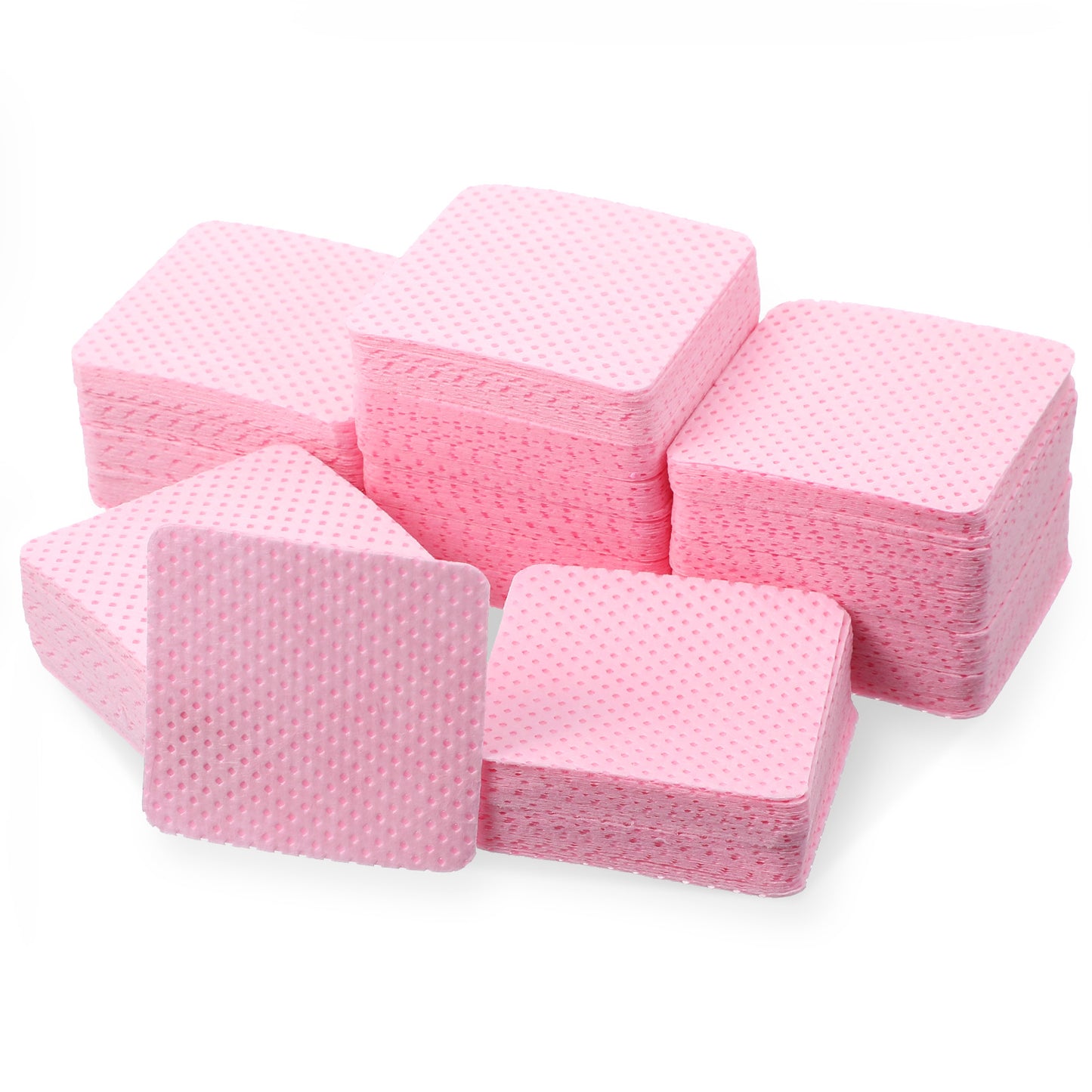 Guduling 1000PCS Lint Free Nail Wipes, Pink Nail Pads, 5 x 5 cm Disposable Cotton Lint Free Pads for Gel Polish, Soft Absorbent Nails Wipes for Gel Polish Removal, Nails Art