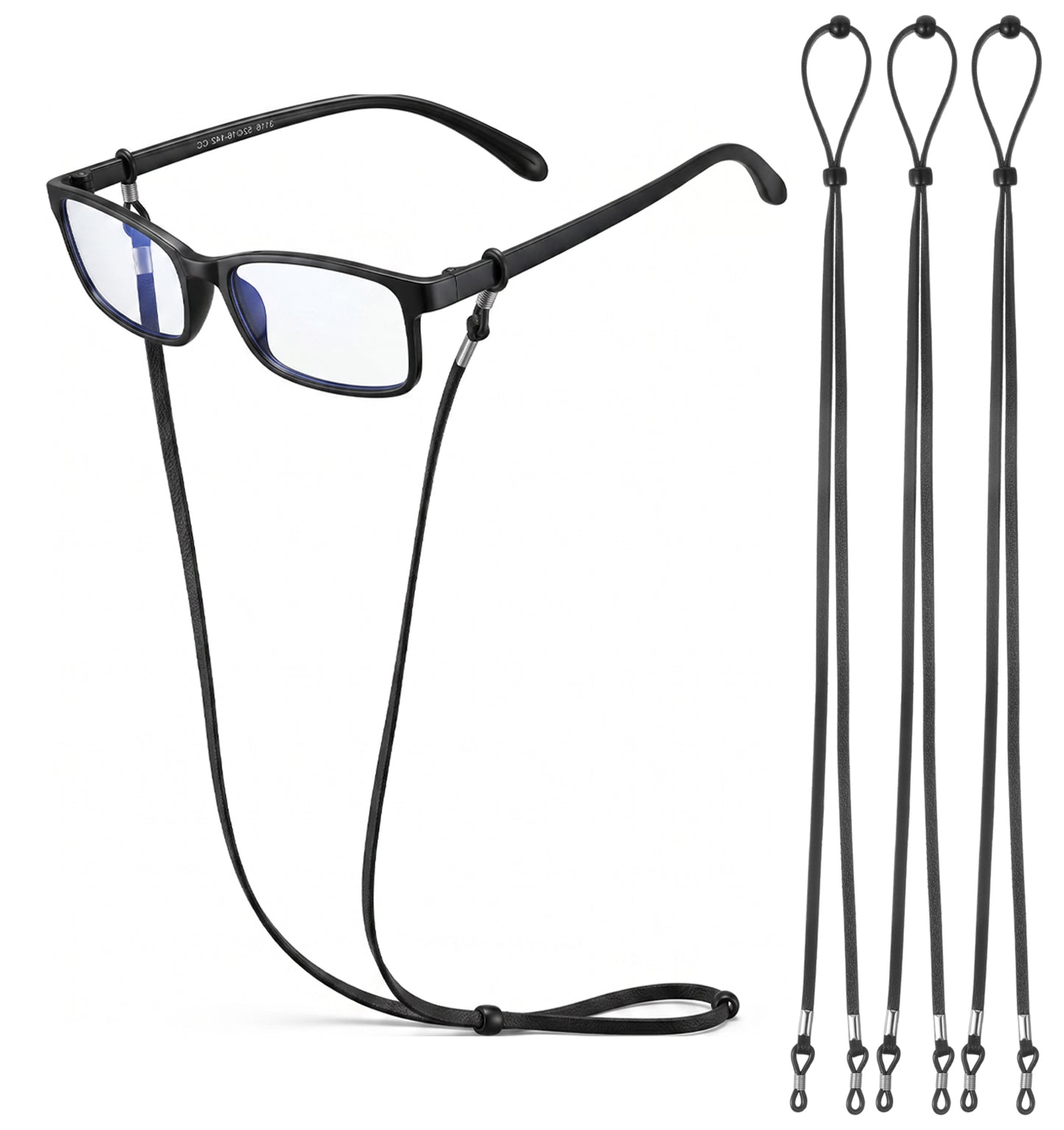 ValueBargain 4 Pack Non-Slip Glasses String Adjustable Glasses Lanyard with Secure Grip for Reading & Sunglasses, Soft Faux Suede Eyewear Holder Necklace