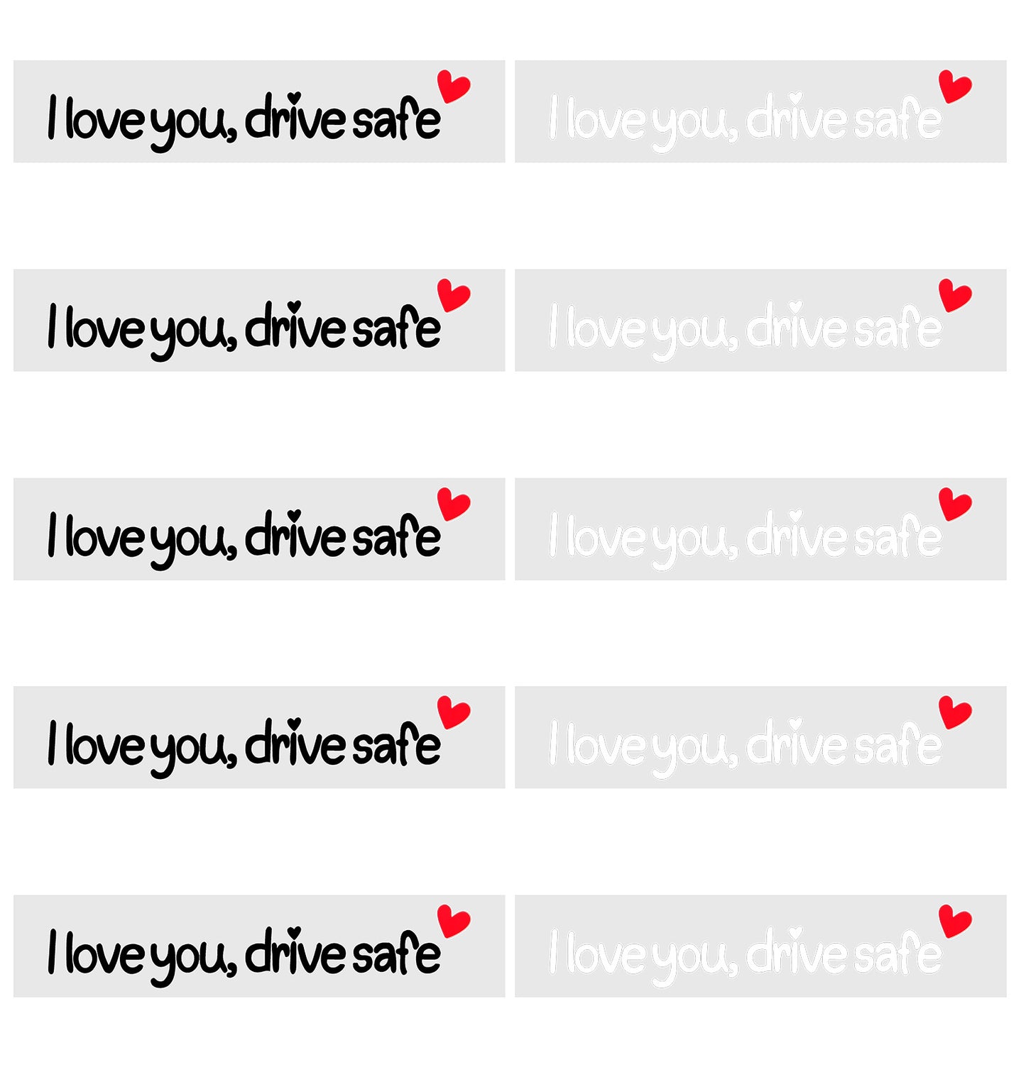 10 Pcs I Love You Drive Safe Mirror Sticker, Cute Car Decals for Women