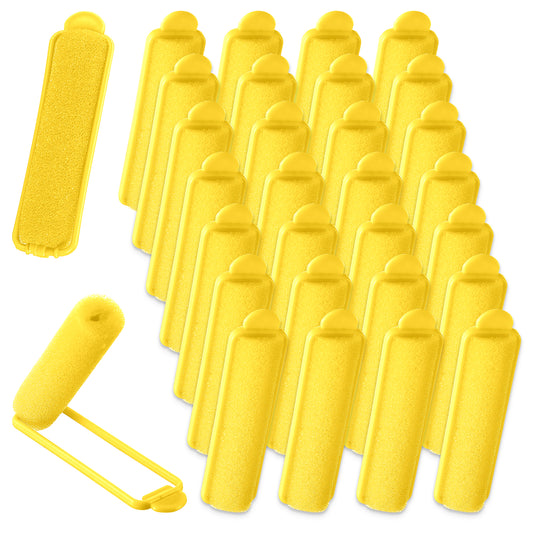 Oruola 28pcs Sponge Hair Rollers,2.67 In Foam Rollers for Hair, Heatless Foam Curlers for Hairs Styling Long Short Hairs Ladies Children, Yellow