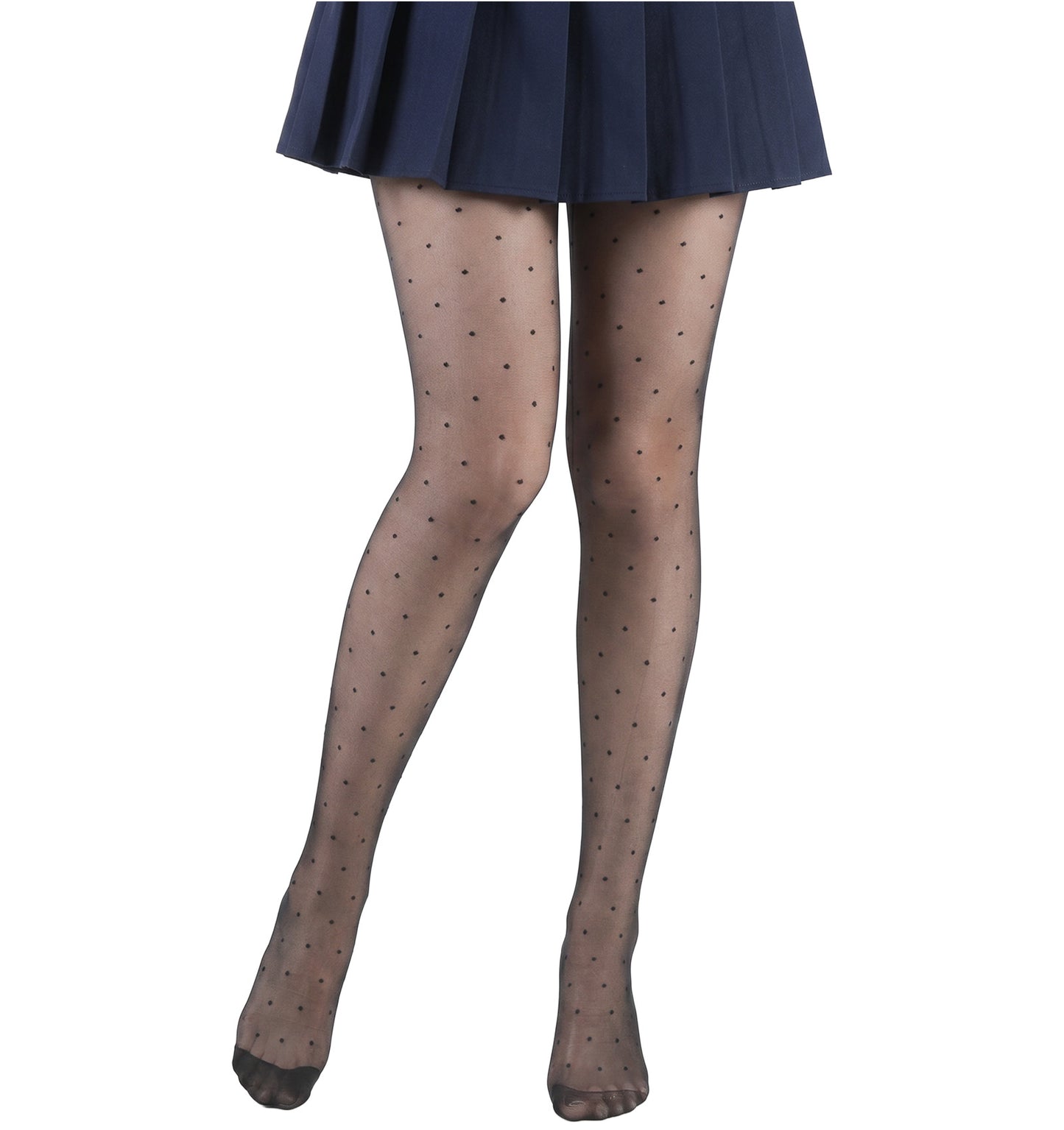 ValueBargain Patterned Tights for Women, Black Tights for Women with Dots (Dots)