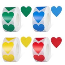 Classicseali 2000 PCS Love Heart Stickers, 2.5 x 2.5 CM/1 x 1 in Colorful Self Adhesive Love Stickers for DIY Crafts Bags, Gifts, Cards,Envelopes, Scrapbook, Wedding & Handmade Crafts, 4 Colors