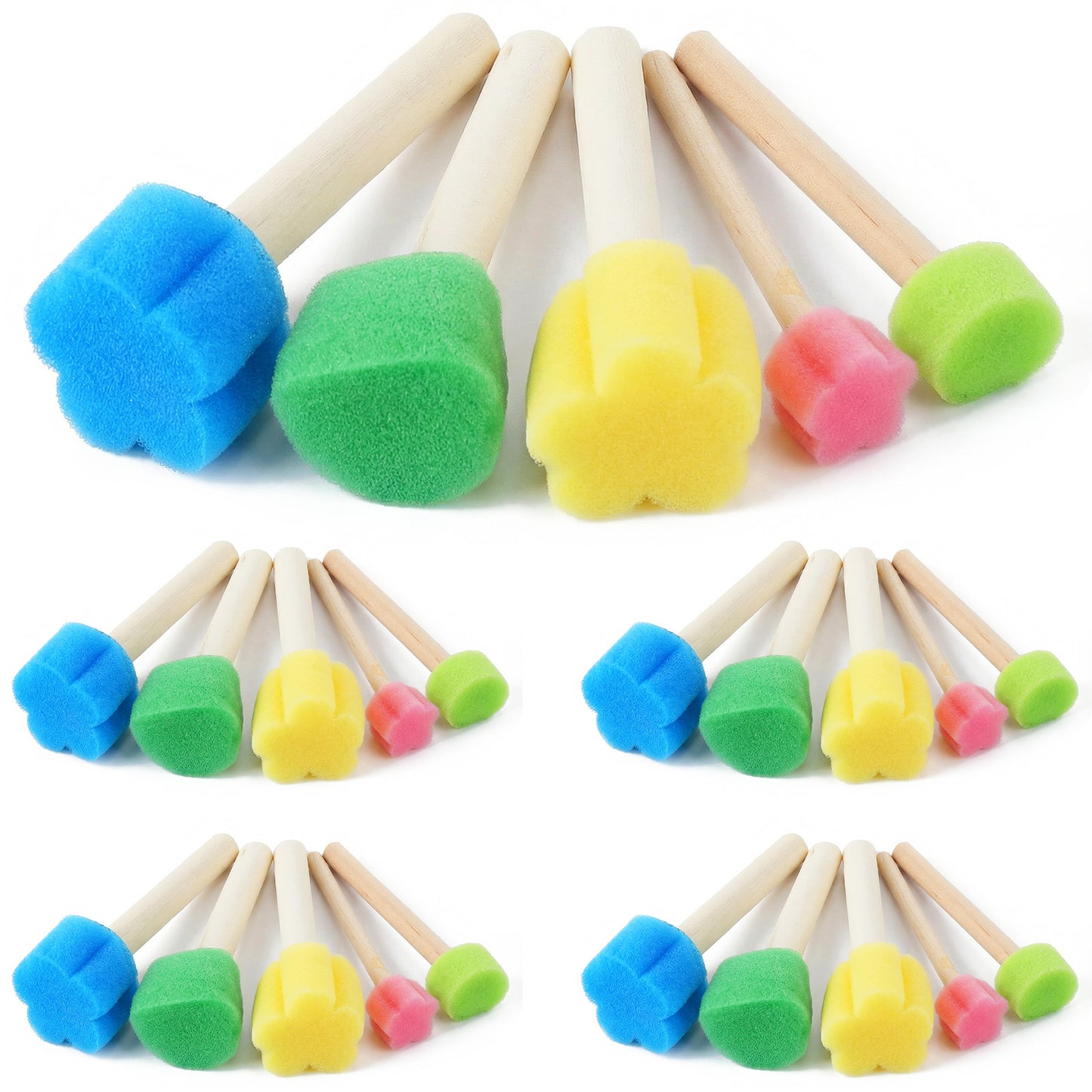 Elegaperma 20PCS Paint Sponges for Kids, Multi-Size Round Sponge Brush & Sponge Paint Brushes for Dot, Circle Art and DIY Craft Projects
