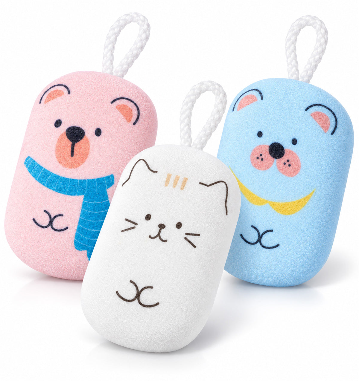 Bath Sponge Kids, 3PCS Kids Bath Sponge, Soft Gentle for Sensitive Skin