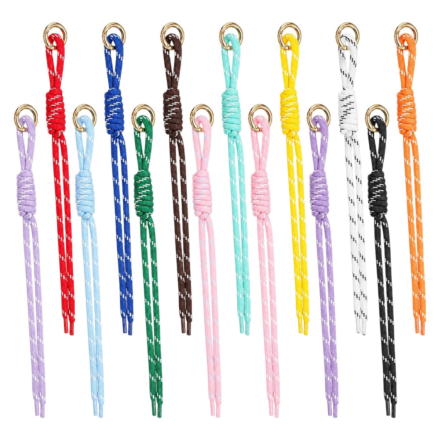 Classicseali Pack of 14 paracord key rings, braided pendants