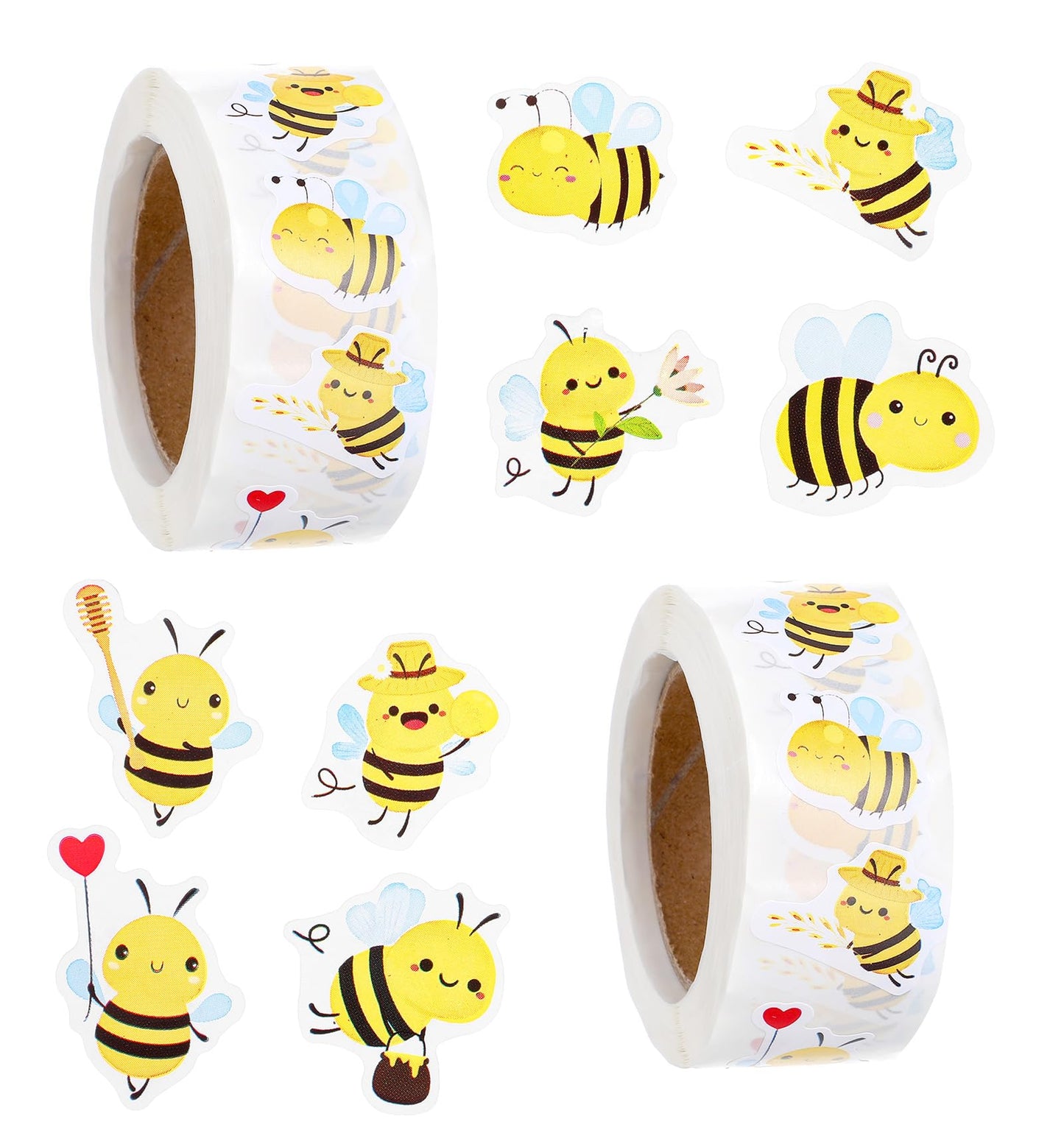 1000 Pcs Bee Stickers, Bumble Bee Stickers Cute Yellow for Kids Birthday Party, Baby Shower Decorations, Envelope Sticker & Teacher Rewards