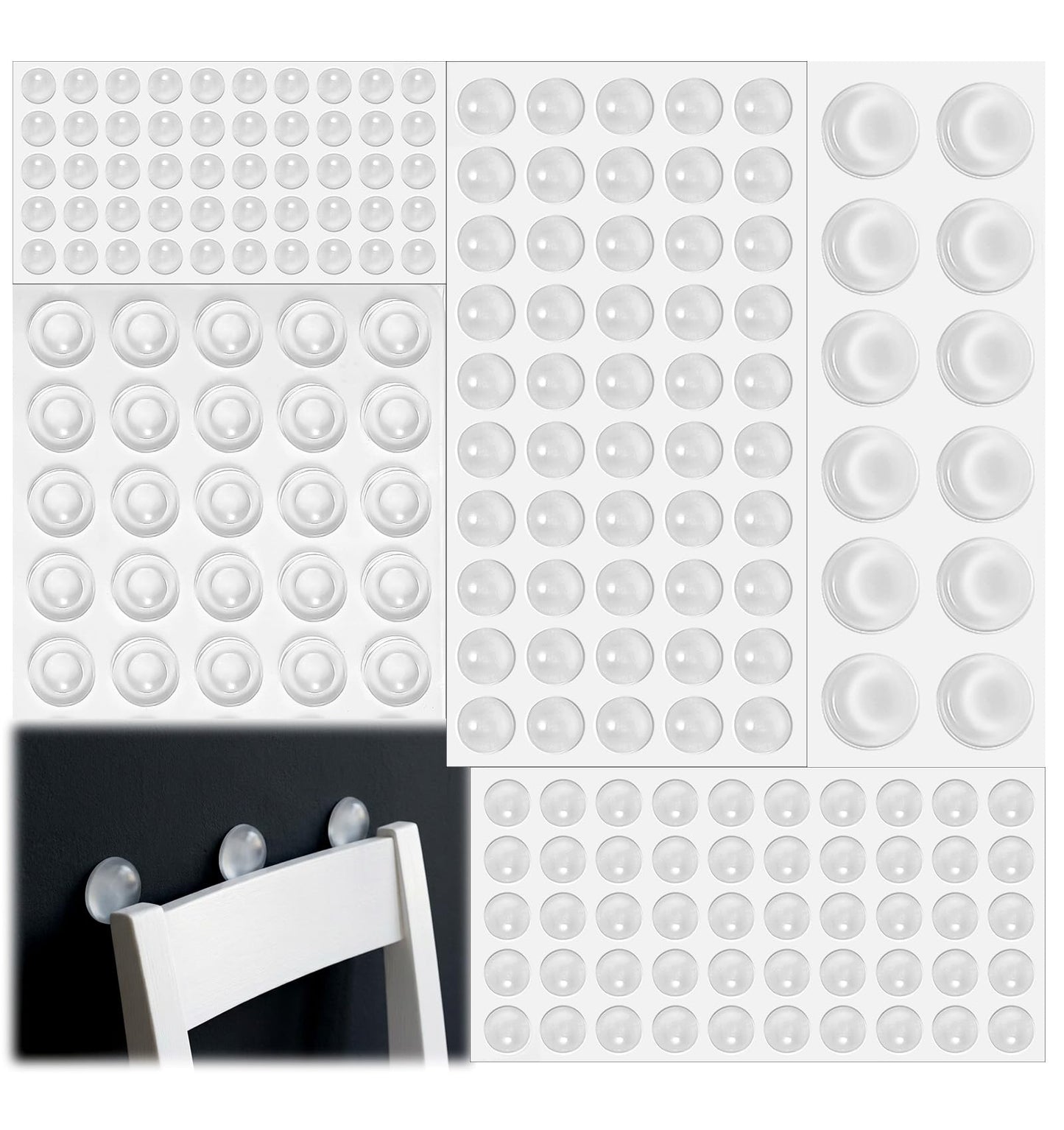 5 Sheets Cupboard Door Stoppers, Self Adhesive Door Pads Stop Slamming