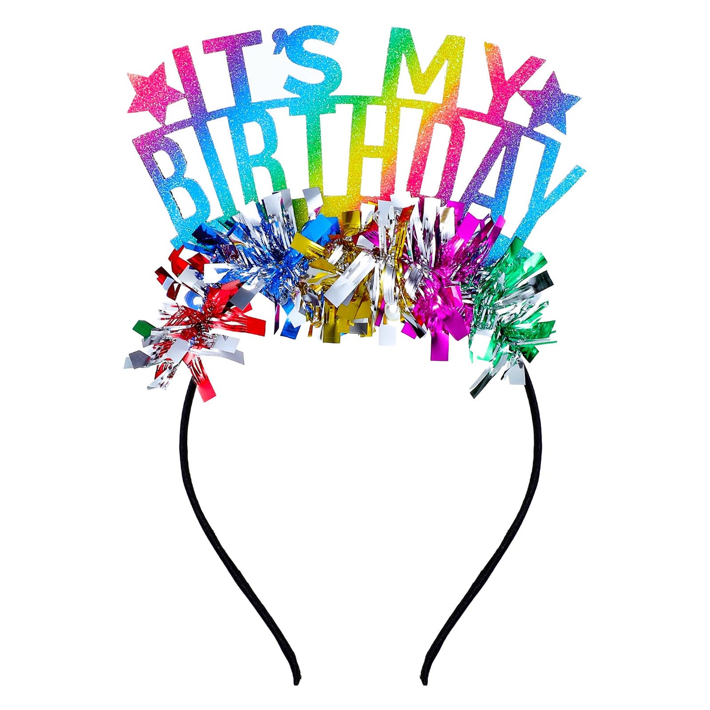 Classicseali Happy Birthday Headband, Birth Day Girl Crown, Colourful Headband Birthday, Glitter Rainbow Tassel Headband Princess, Cute Sweet, It's My Birthday' Tiara