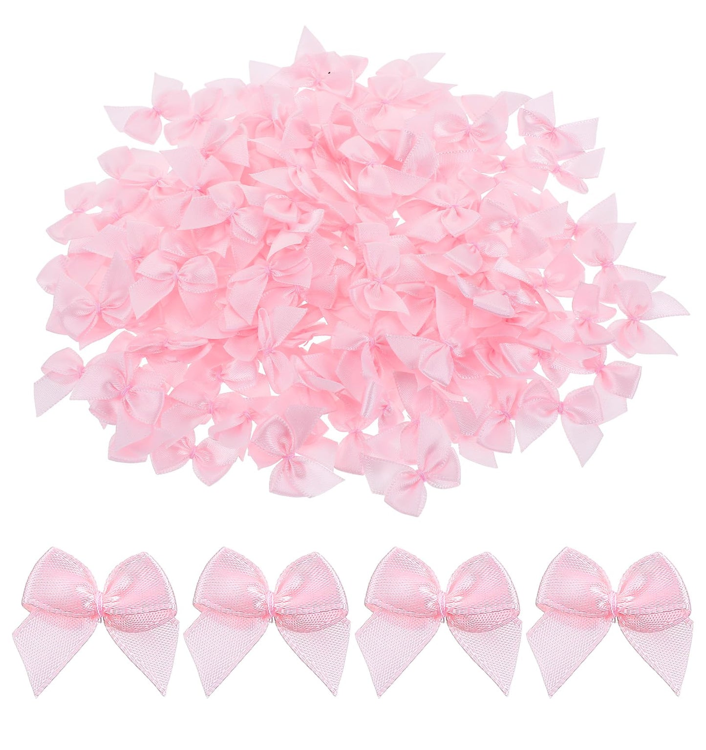 ValueBargain Mini Bows, 200 Pcs 2.5 cm Ribbon Bows for Crafting, DIY Decoration Gift Wrapping Wedding Birthday Party Scrapbooking