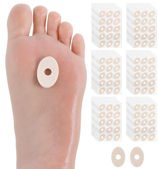 90 Pcs Corn Cushions, Self-Adhesive Corn Pads Plasters for Feet, Between Toes, Bottom of Feet, Pinky, Callus Plasters for Men & Women (Small Oval)