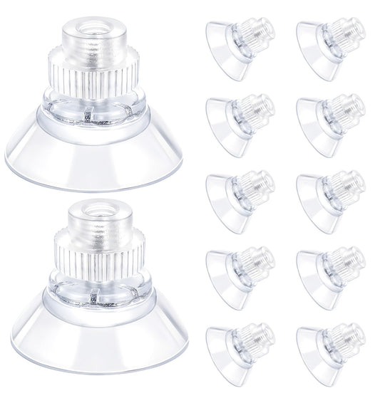Window Suction Cups, 12 Pcs Window Suckers with M5 Screw for Glass, Easy-to-use Suction Pads for Glass Table, Bathroom Wall, Car Shade, Smooth Surfaces