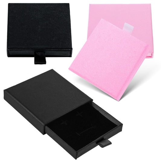 oruola 4pcs Bracelet Boxes for Jewelry Gift,Square Jewelry Gift Box,Pull-out Jewelry Gift Boxes,8 X 8 X 1.85 cm/3.15 X 3.15 X 0.73 In Gift Box for Bracelets Earrings Necklaces Jewelry Gift Black Pink