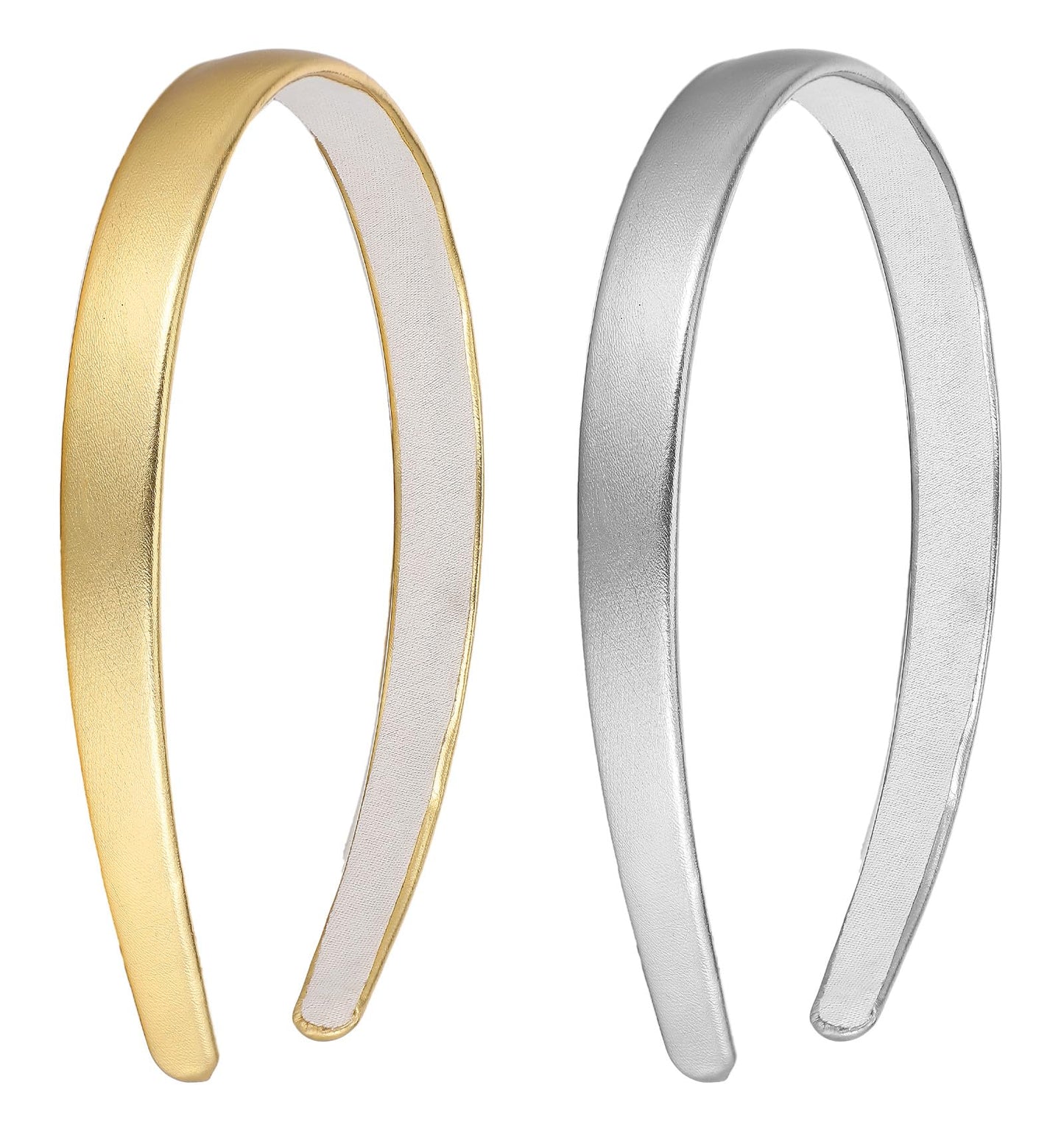 Gold Headband for Women & Girls - Elegant Satin Hair Accessory with Non-Slip Design, Cute Headpiece for Wedding Party Daily Use (2 Pas)