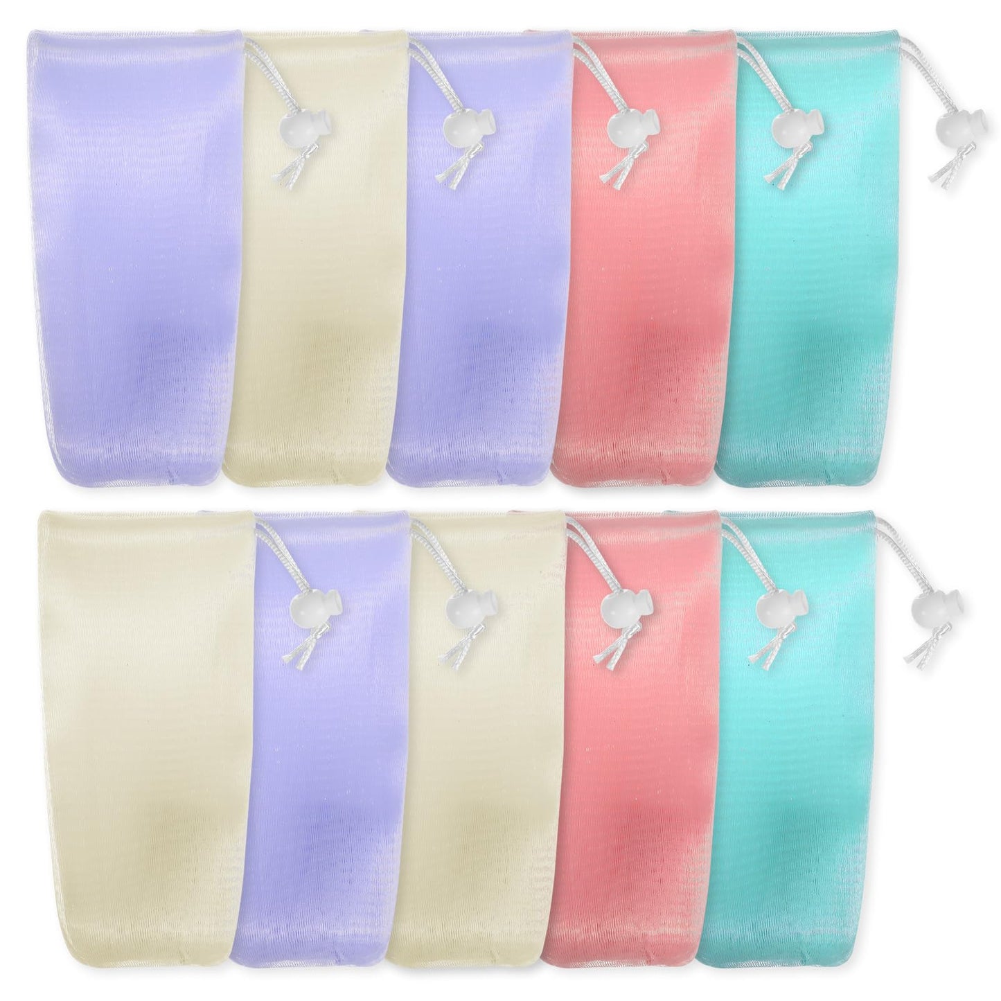 Elegaperma 10 Pcs Soap Bags, Soap Bags for Soap Bars with Drawstring, Thickened Mesh Bag for Soap for Rich Lathering and Bathroom Organization