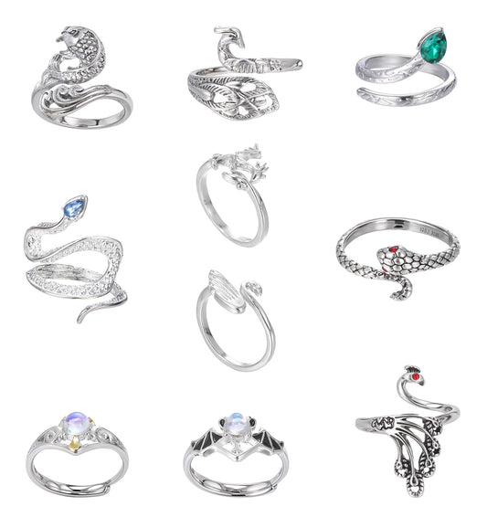 10 Pcs Adjustable Crochet Rings for Crocheting, Easy-to-use Knitting Ring for Women (Diverse Patterns, Multi Color)